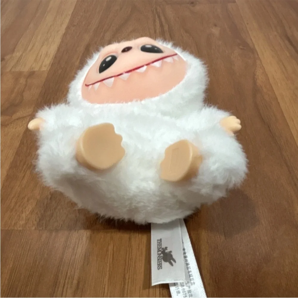 POP MART White Furry Plush Monster Keychain - Picture 2 of 7